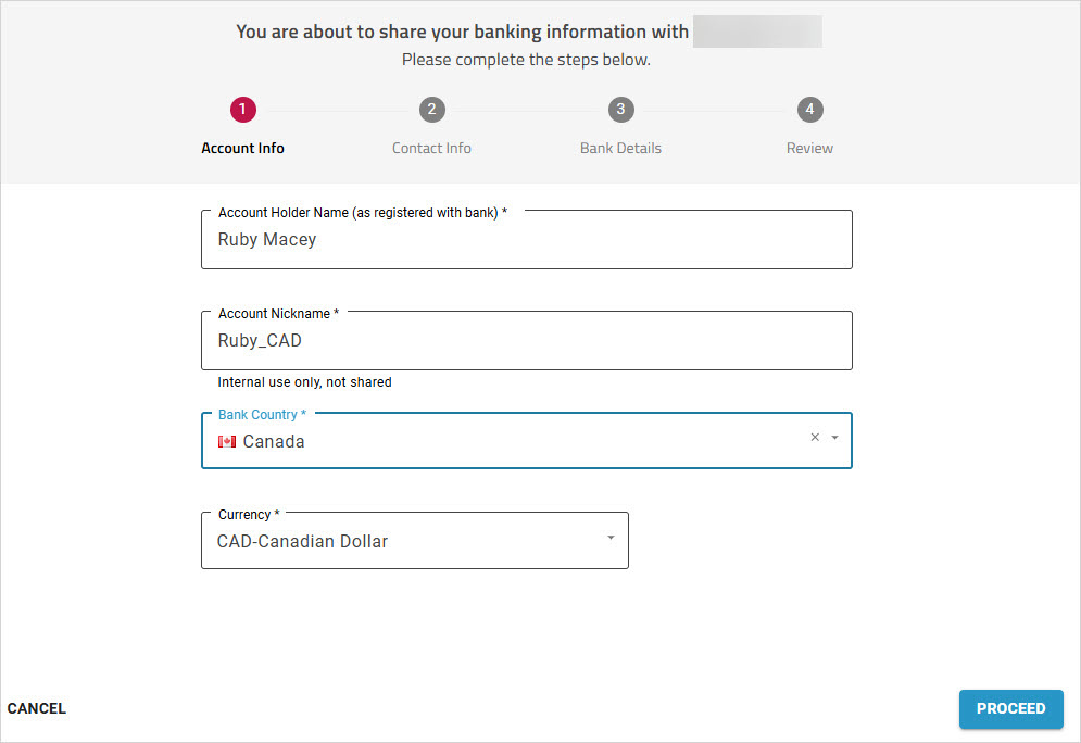 Entering your contact details
