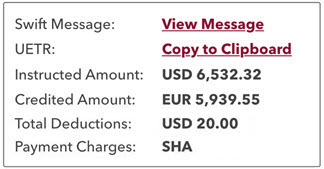 Payments GPS payment summary box