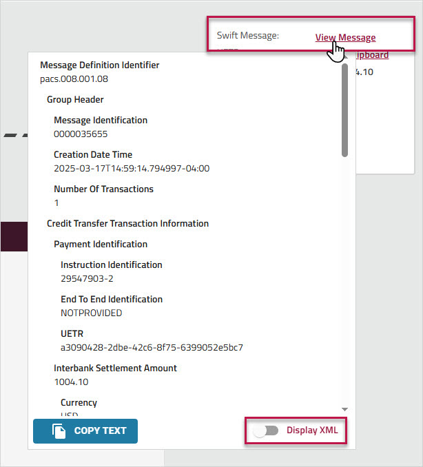 Payments GPS payment summary box