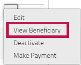 View Beneficiary dropdown option