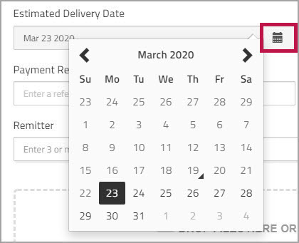 Estimated Delivery Date calendar
