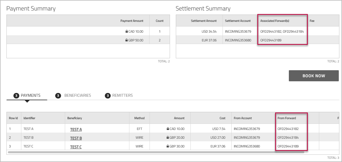 Drawdown Import Payment Screen