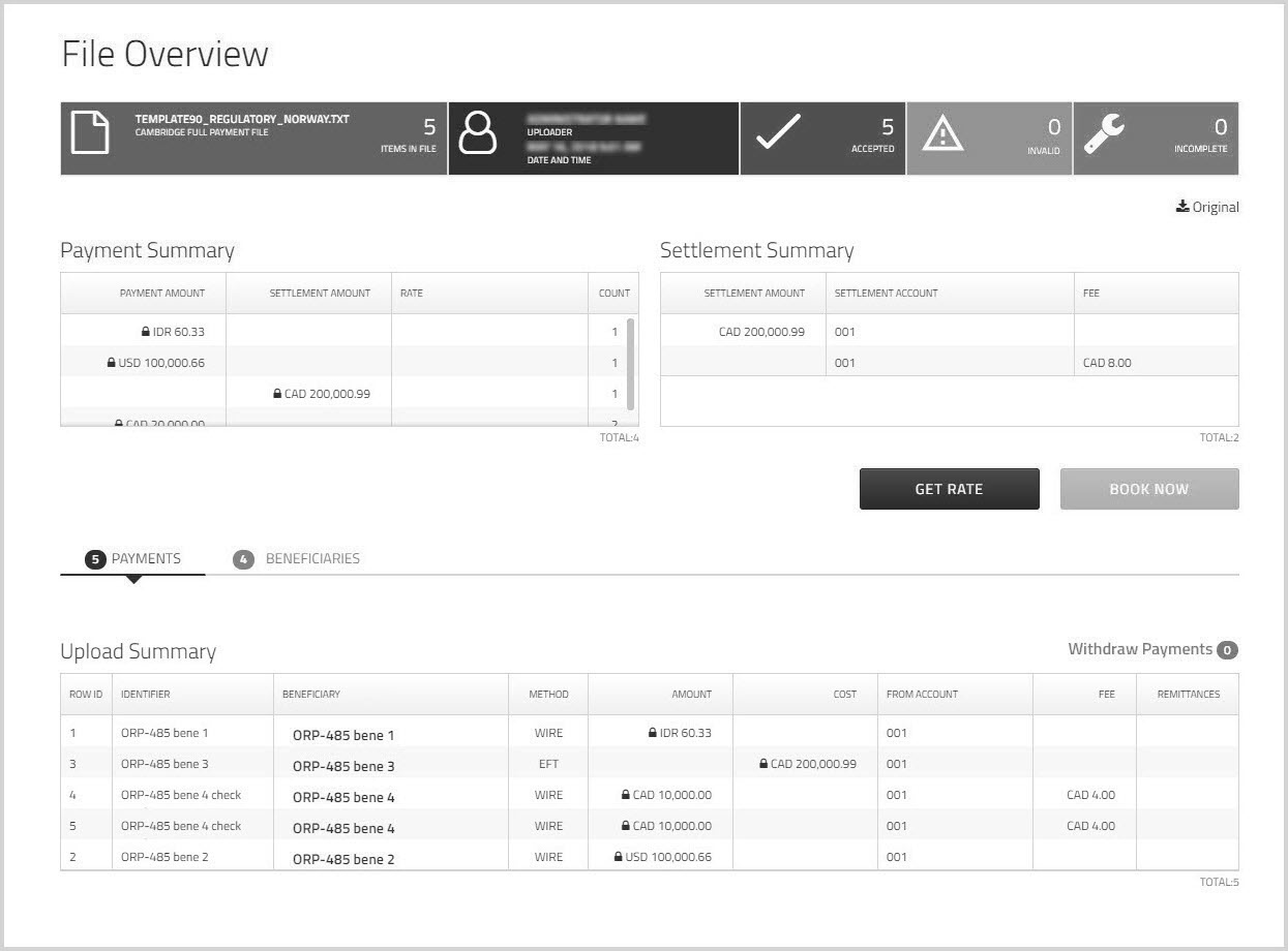 File Upload page