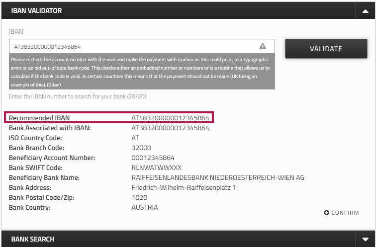 IBAN Validator recommendation