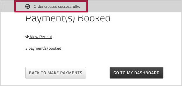 Payments Booked message