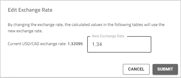 Edit Exchange Rate